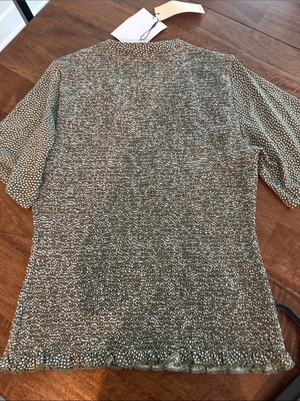 Ribbed Short Sleeve Tee in Olive Green - Picture 7 of 7